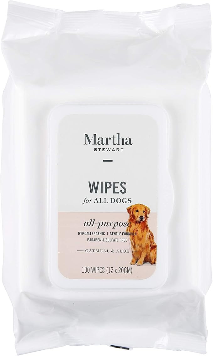 Martha Stewart for Pets Multipurpose Grooming Wipes for Dogs, Cleaning Wipes for Pets, Hypoallerg... | Amazon (US)