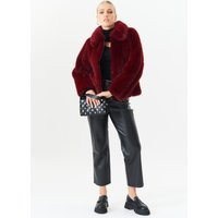 Burgundy Zip Front Faux Fur Short Jacket | Debenhams UK