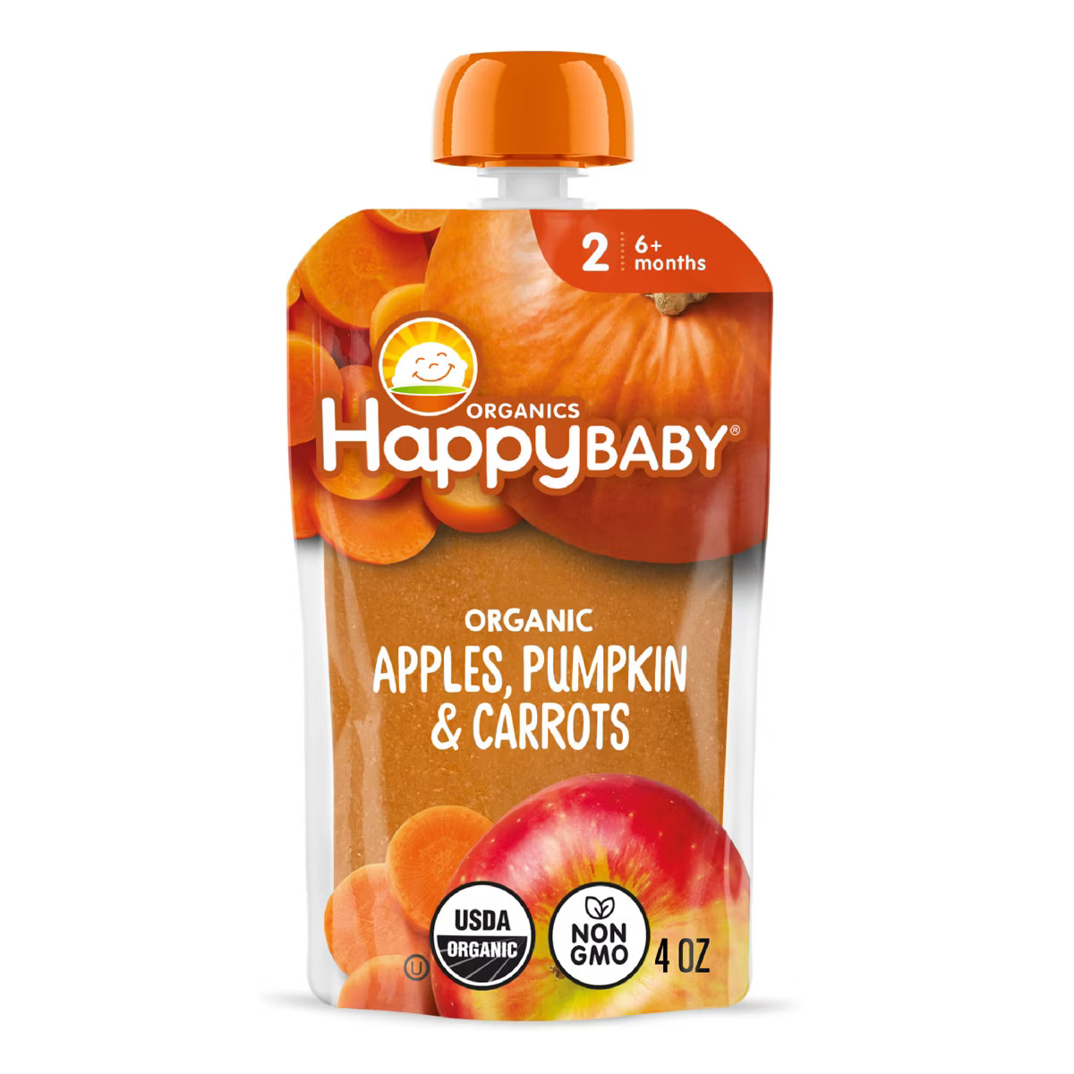 Happy Baby Organics Clearly Crafted Stage 2 Apples, Pumpkin & Carrots - 4oz | Target