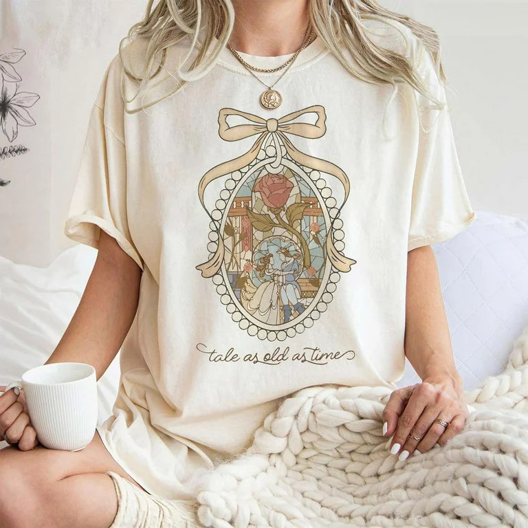 Vintage Tale As Old As Time Shirt, Disney Princess Shirt, Beauty And The Beast Disney Shirt Princ... | Walmart (US)