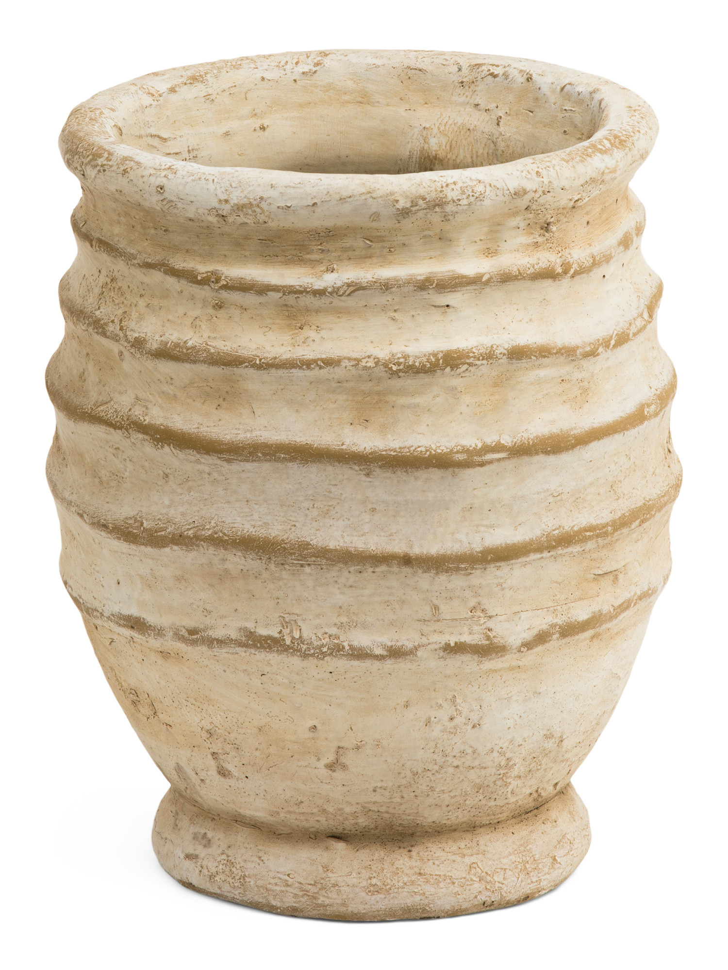 7x9 Earthy Ridged Cement Planter Vase | TJ Maxx