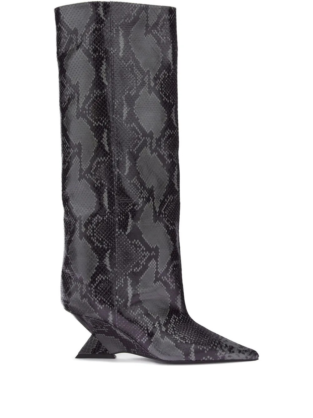 The Attico 65mm snakeskin-print boots - Black | Farfetch Global