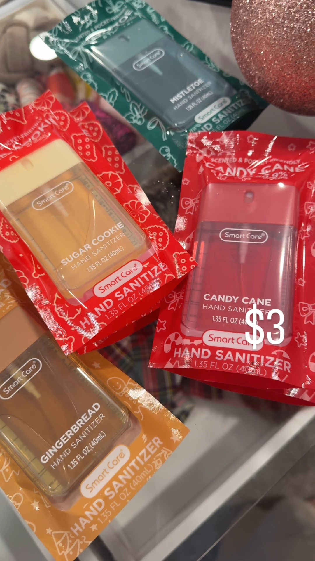 A great stocking stuffer or if you need a little party favor or item to  add to a gift basket…

These are great $3 spray hand sanitizer  compared to the $15 ones

Comes in several scents 
Candy cane
Ginger bread 
Winter fresh 
Sugar cookie 



#LTKFindsUnder50 #LTKGiftGuide #LTKHoliday
