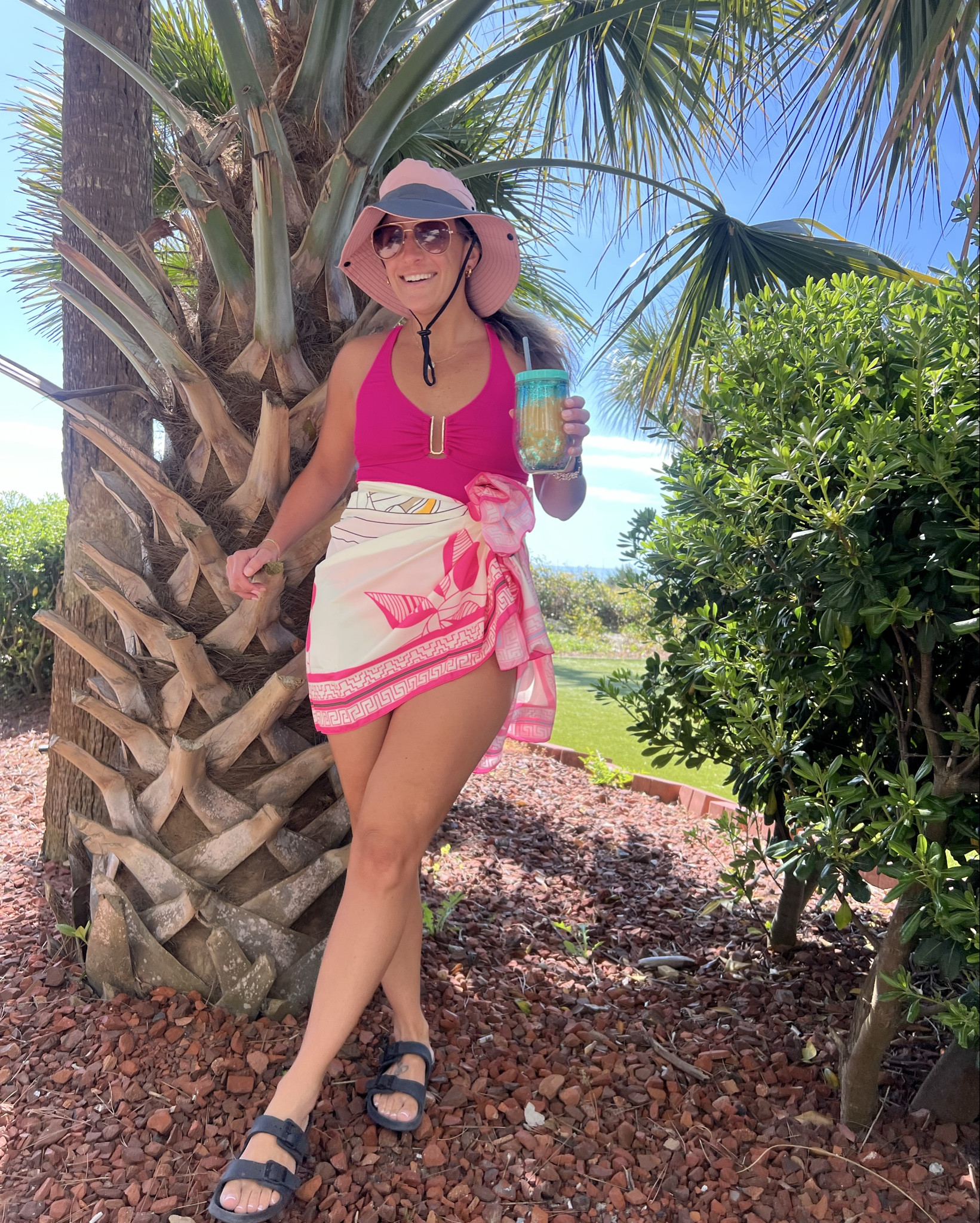 This swimsuit is Mom approved, full coverage, comes with sarong & colors are so bright! Feels & looks $$$!
.
.
.￼
Swimsuit: tts medium
Hat: sun hat w/ ponytail is $6!! 


#LTKmomlife #LTKTravel #LTKSwim