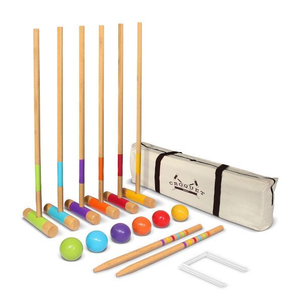 GoSports Standard Size Backyard Outdoor Lawn Kid and Adult Croquet Game Set for 6 Players with 35... | Target