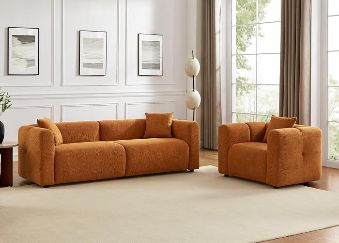 VANOMi Living Room Furniture Sets Include 95" Sofa & 42" Armchairs, Boucle Upholstered Oversized ... | Amazon (US)