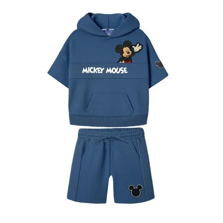 Mickey Mouse Toddler Boy Textured Knit Short Set, Sizes 12 Months-5T | Walmart (US)
