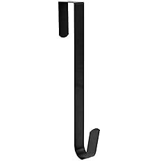 Sattiyrch 15" Wreath Hanger for Front Door Metal Over The Door Single Hook, Black(1) | Amazon (US)