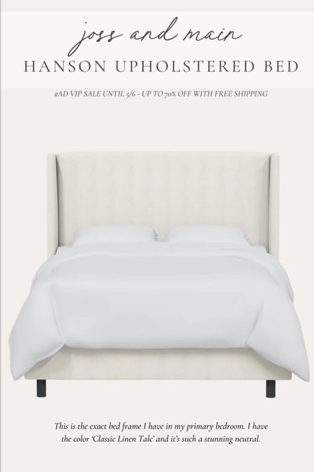 Shop my exact bed frame I have in my primary bedroom for the #jossandmain VIP SALE going on now! I have the color
'Classic Linen Talc' and is such a stunning neutral. Shop this exact item and many more of my favorites.
Items are up to 70% off and include free shipping! #AD
Home refresh, sale alert, deal of the day, upholstered bed, Joss and Main, spring refresh, bedroom faves, neutral home, aesthetic finds, light and bright, bed frame, shop the look!

#LTKhome #LTKsalealert