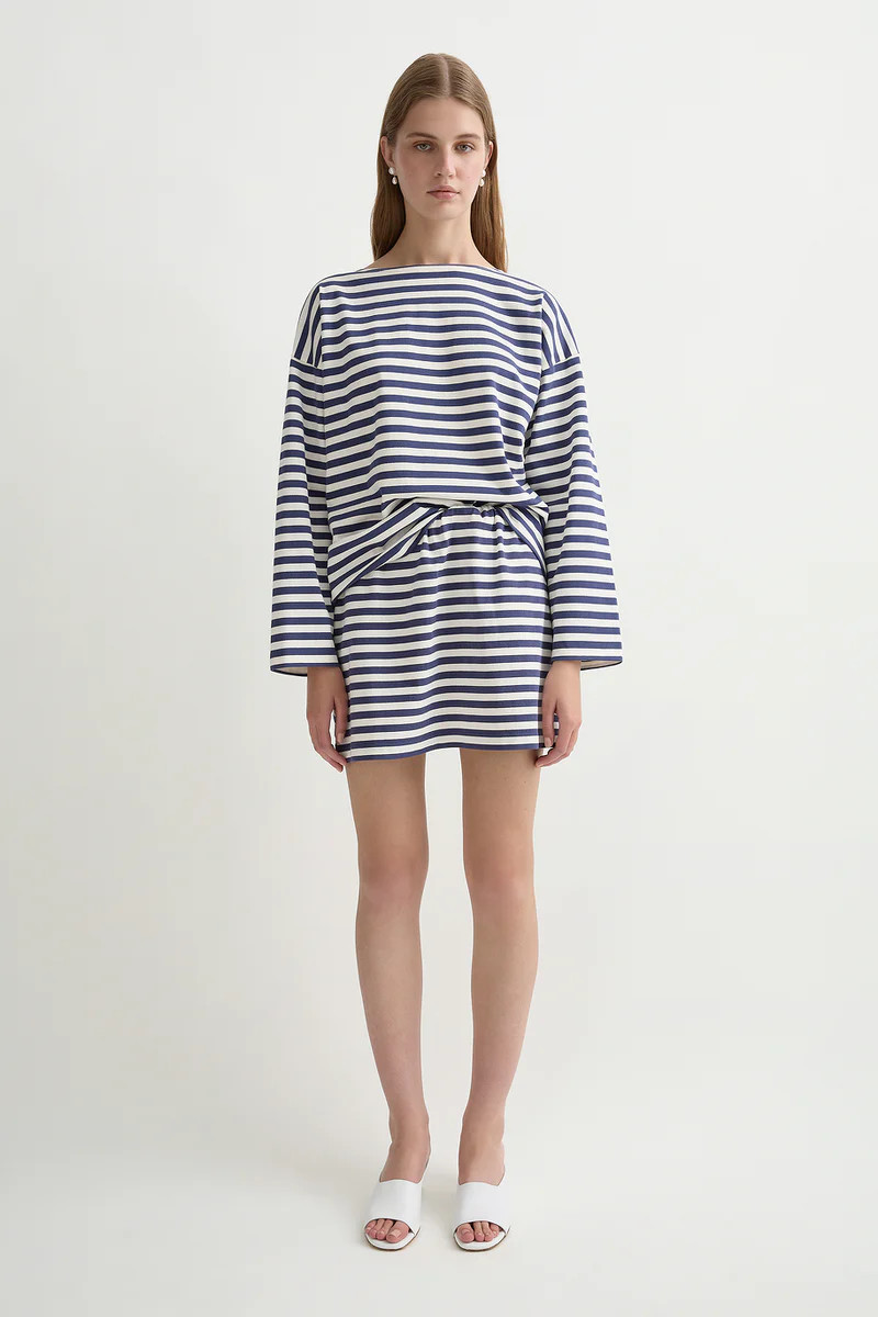 HAISLEY SKIRT - NAVY STRIPE | POSSE (US)