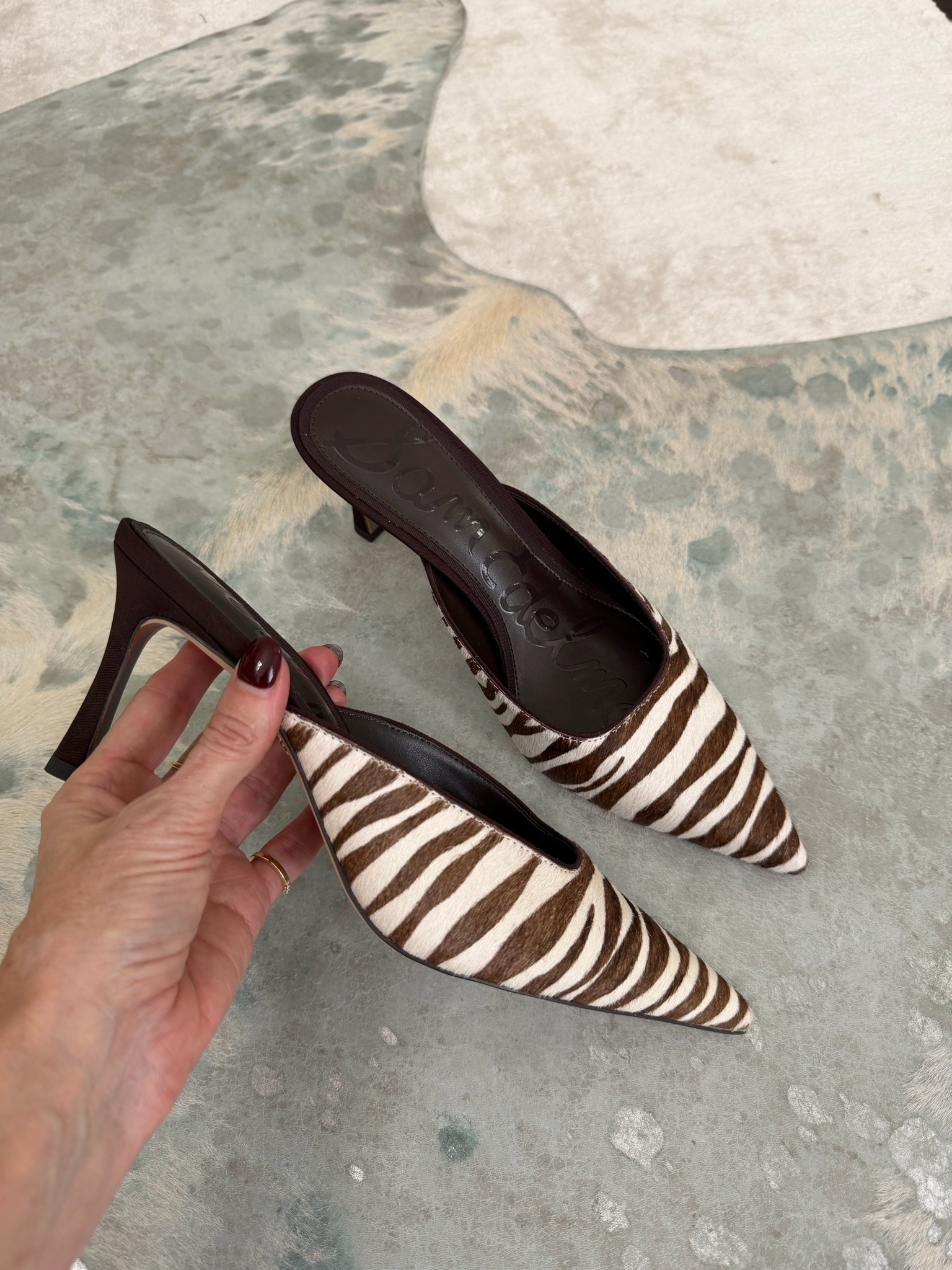 These zebra-print heels are such a fun way to add a little statement to an outfit! I love the chic pointed toe and easy-to-style neutral pattern. #ZebraHeels #AnimalPrintShoes #FallShoes #StatementShoes #FallFashion #WomenOver40Style #LTKshoecrush #LTKOver40 

 