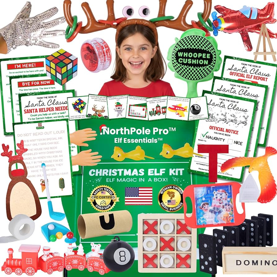 NorthPole Pro™ Elf Kit 2025 – 25 Days of Christmas Elf Accessories, Props & Activities – Ma... | Amazon (US)