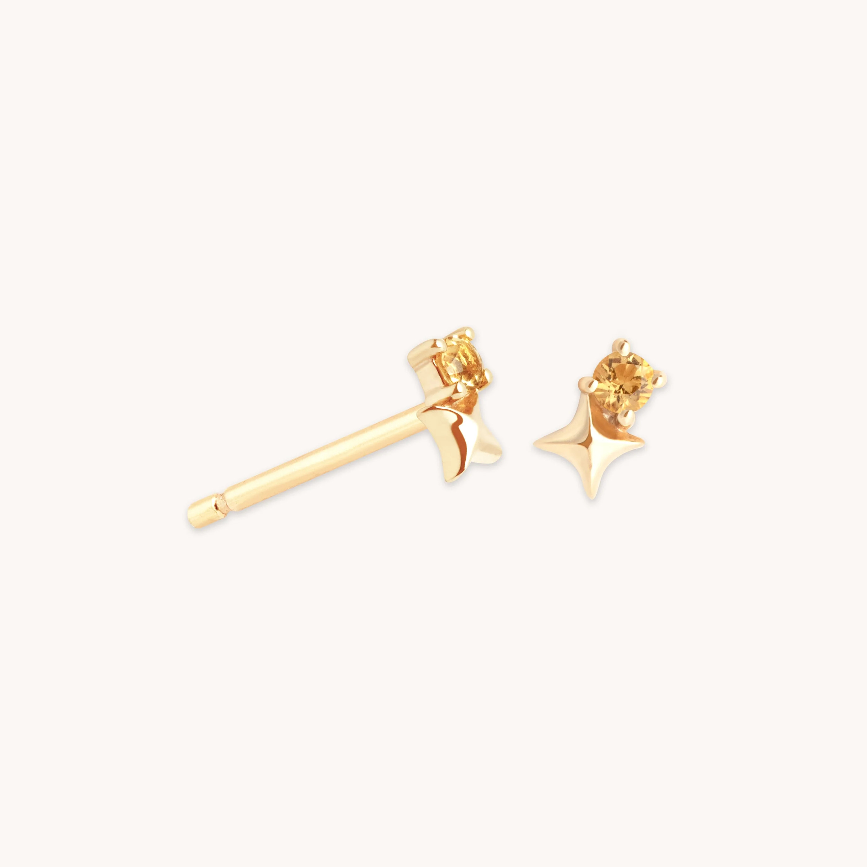 November Citrine Solid Gold Birthstone Earrings | Astrid & Miyu Earrings | Astrid & Miyu US