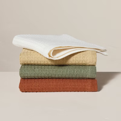 4pk Waffled Cotton Dishcloth Set - Fall Neutrals - Hearth & Hand™ with Magnolia | Target