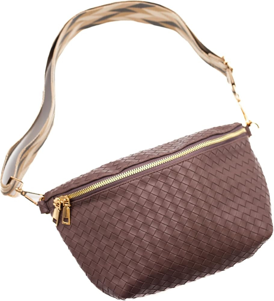 Modern Chic Woven Crossbody Bags for Women - Rory Vegan Leather Purse, Adjustable Strap, Lightwei... | Amazon (US)