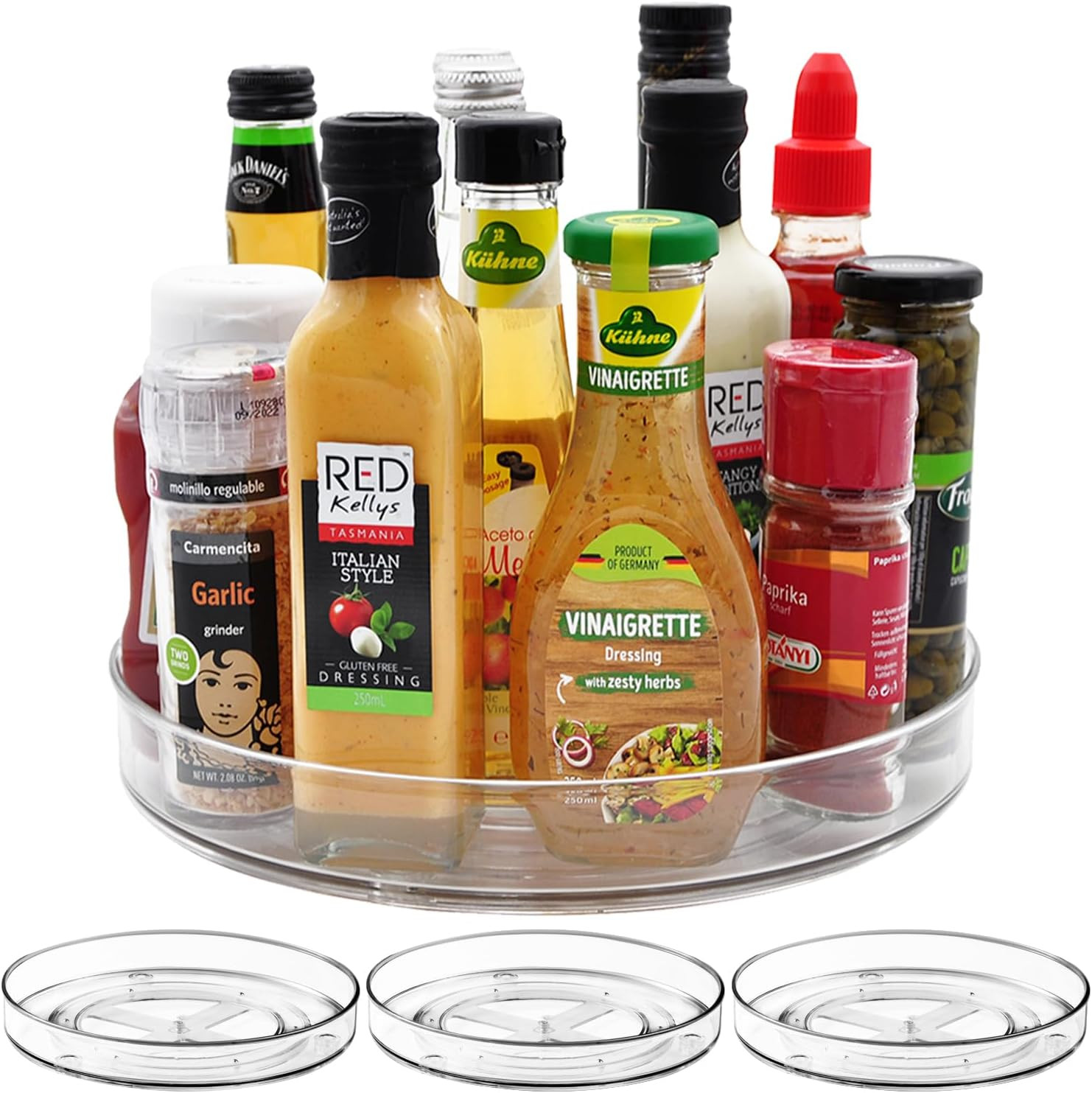 Amolliar Lazy Susan Organizer, 11" 4 Pack, Turntable Organizer for Cabinet | Amazon (US)