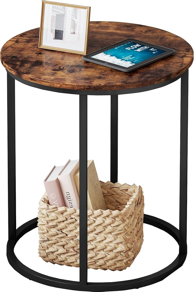 Yusong Round End Table, 20" Accent Small Side Table Nightstand Modern Bedside Table for Living Ro... | Amazon (US)