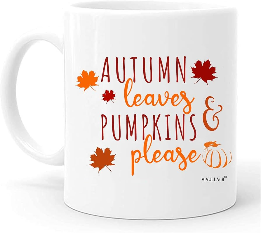 Vivulla68 Autumn Leaves and Pumpkin Please 11oz Mug Sweater Weather Coffee Mug Fall Coffee Mug Cu... | Amazon (US)