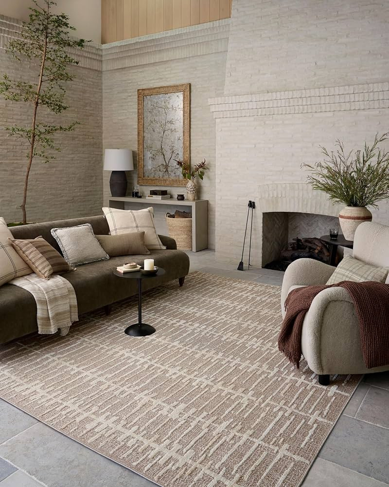 Loloi Amber Lewis Bexley Collection BEX-02 Taupe/Natural 7'-10" x 10' Area Rug Neutral, Textured,... | Amazon (US)