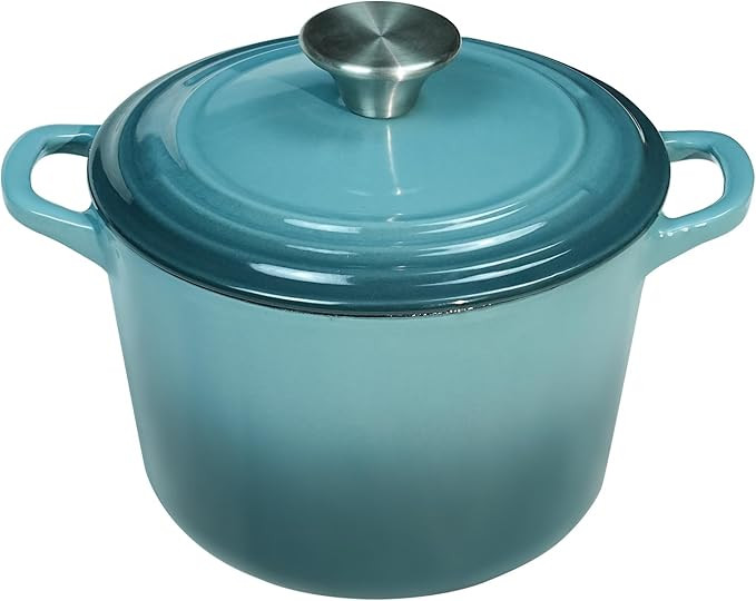 Dutch Oven Pot with Lid 2.8 qt Cast Iron Dutch Oven for Bread Baking Slateblue Enameled Cast Iron... | Amazon (US)