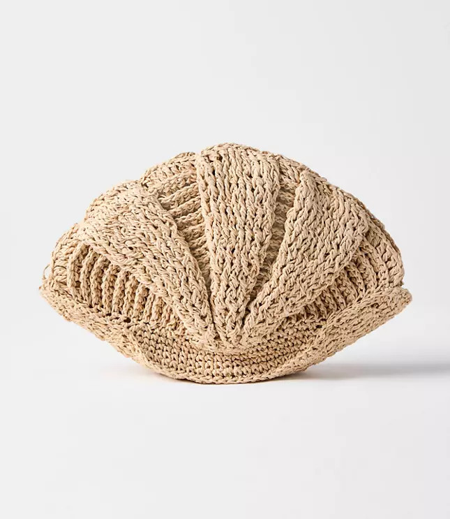 Raffia Seashell Clutch Bag | LOFT