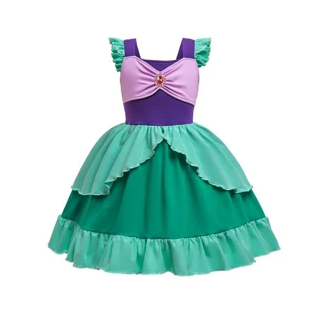 HAWEE Princess Ariel Dress for Girls Fancy Mermaid Cosplay Costume for Birthday Party Halloween Even | Walmart (US)