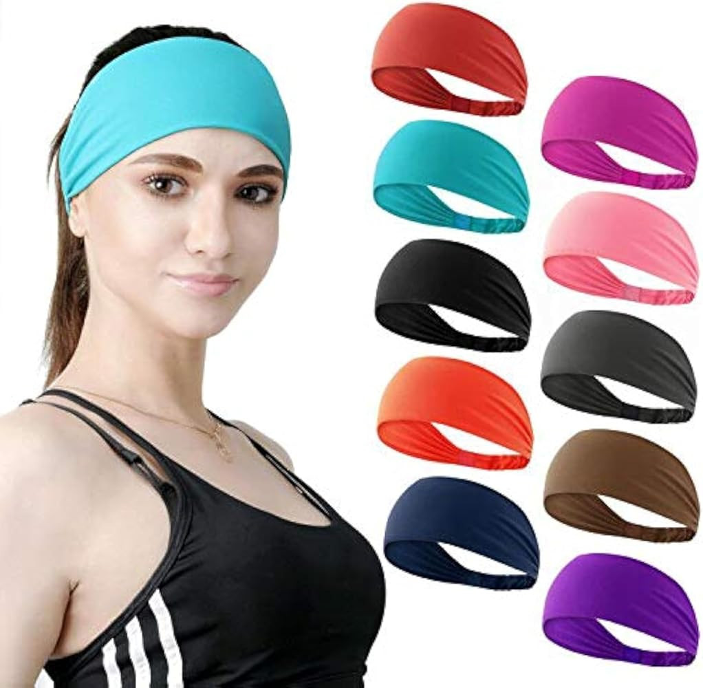 Workout Headbands for Women Sports Sweatbands Yoga Hairbands for Fitness Elastic Athletic Non Sli... | Amazon (US)