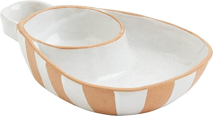 Mud Pie Terracotta Chip & Dip, 7" x 9 3/4", White | Amazon (US)