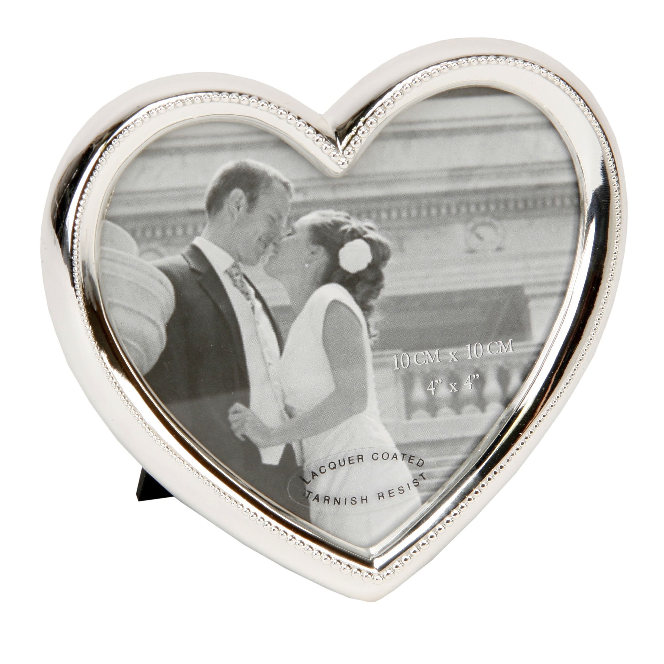 Silver Plated Heart Alloy Photo Frame 4 x 4 | Amazon (US)