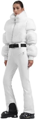 GSOU SNOW Women Ski Suit One Piece Snowsuit Snowboard Faux Fur Collar Slim Jumpsuit Jacket Insula... | Amazon (US)