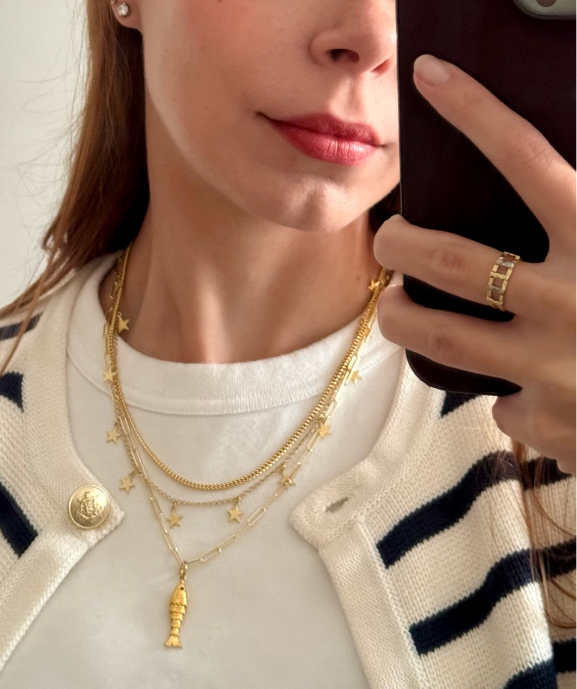 Koi sardine fish necklace accessories set