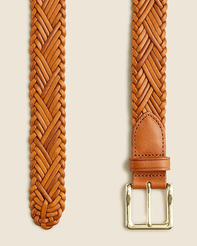 Plaited Italian leather belt | J. Crew US