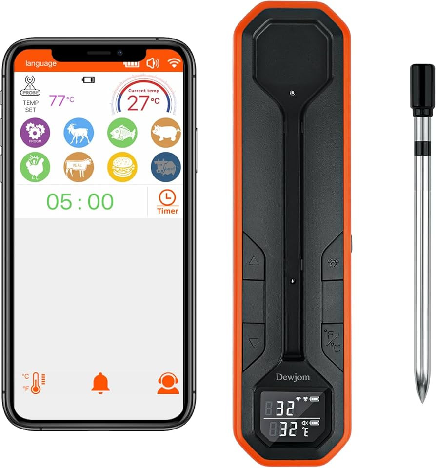 Wireless Meat Thermometer – Digital Cooking Thermometer with Wireless Probe – 500Ft Remote Ra... | Amazon (US)