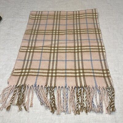 Burberry London Scarf - Light Pink Brown Multi Plaid Wool Cashmere | eBay US
