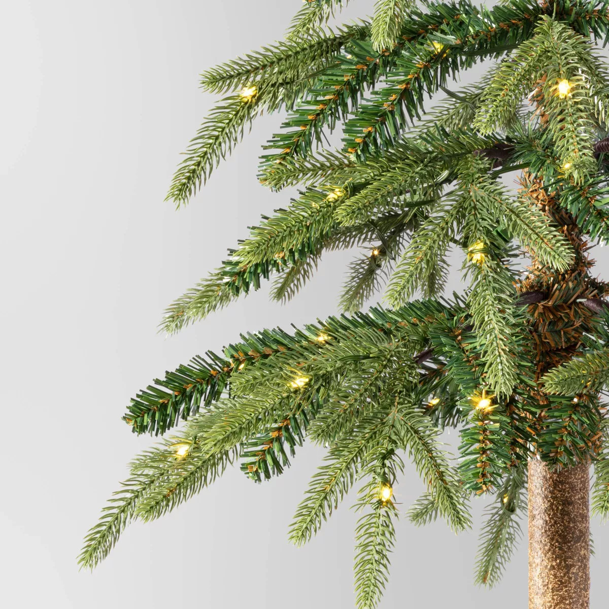 Pre-Lit LED Downswept Alpine Balsam Artificial Christmas Tree Warm White Dew Drop Lights - Wonder... | Target