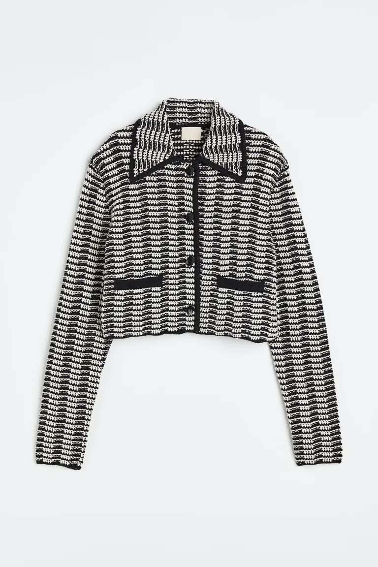 Collared textured-knit cardigan | H&M (UK, MY, IN, SG, PH, TW, HK)