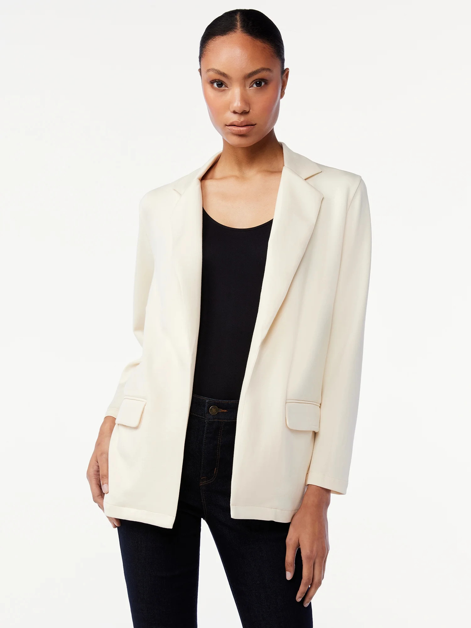 Scoop Women's Scuba Knit Blazer | Walmart (US)