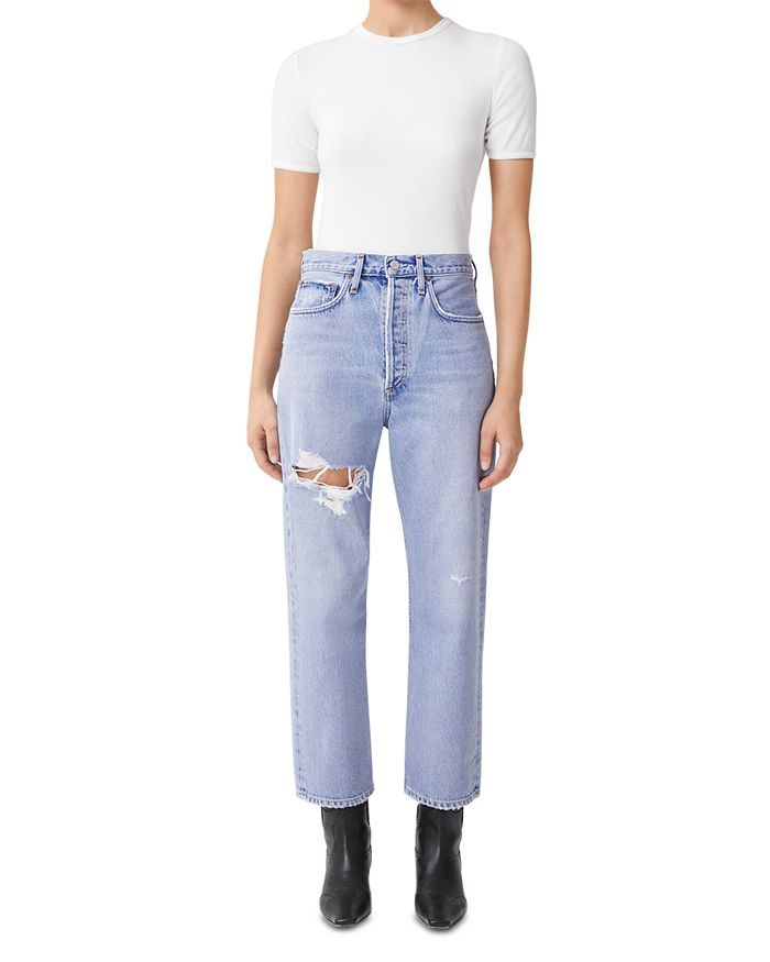 AGOLDE High Rise Ripped Jeans in Echo Back to Results -  Women - Bloomingdale's | Bloomingdale's (US)