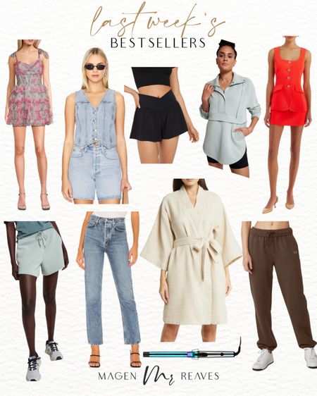 Last Week’s Bestsellers - summer dress - Agolde jeans - Alo sweatpants - denim vest 

#LTKstyletip
