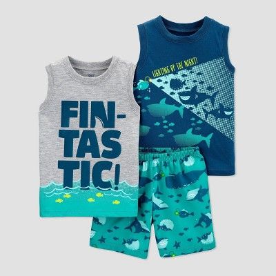 Baby Boys' 3pc Fintasic Pajama Set - Just One You® made by carter's Blue | Target