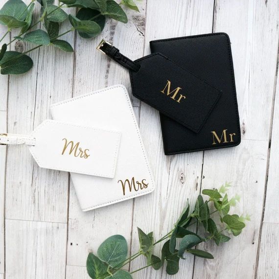 Mr & Mrs Passport and Luggage Tag set - Gift Set - Wedding Gift - Honeymoon - Travel | Etsy (US)