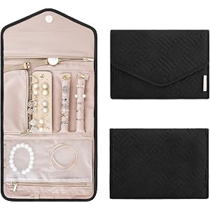 BAGSMART Travel Jewelry Organizer Roll Foldable Jewelry Case for Journey-Rings, Necklaces, Bracel... | Amazon (US)