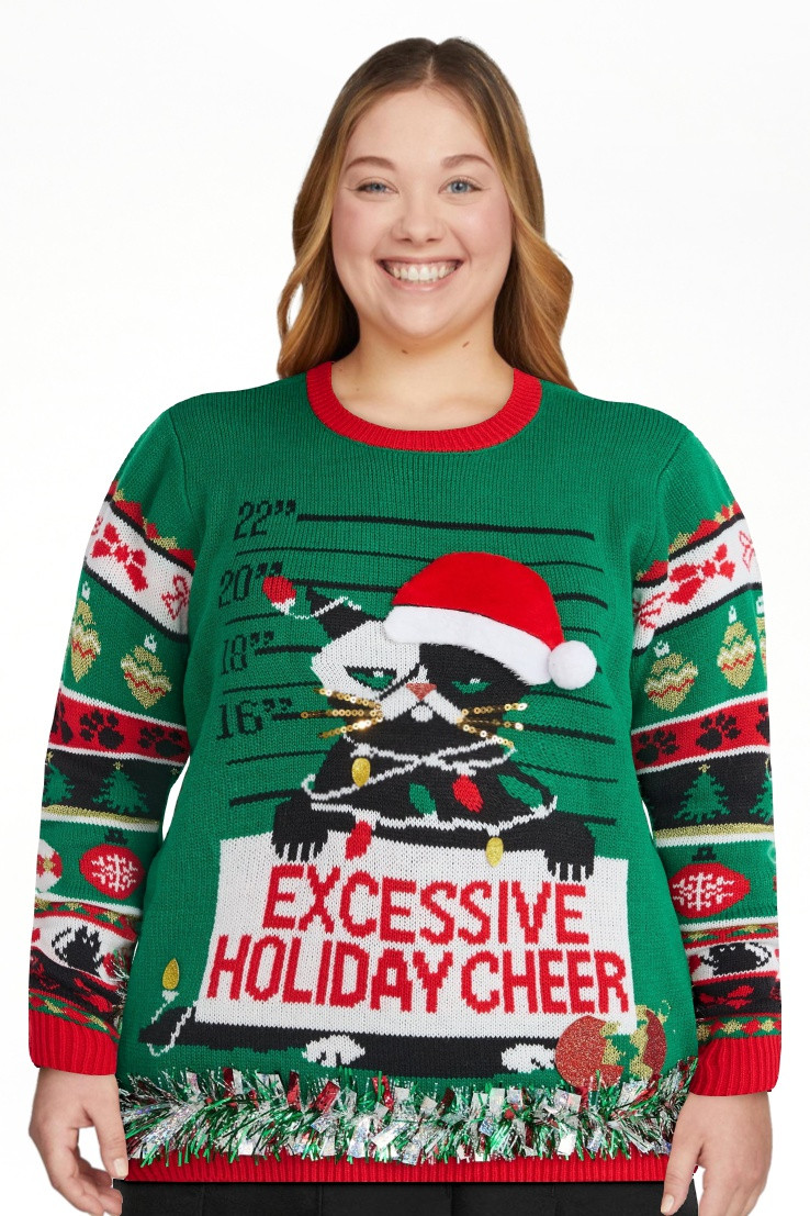 No Boundaries Christmas Sweater, Lightweight, Women's | Walmart (US)