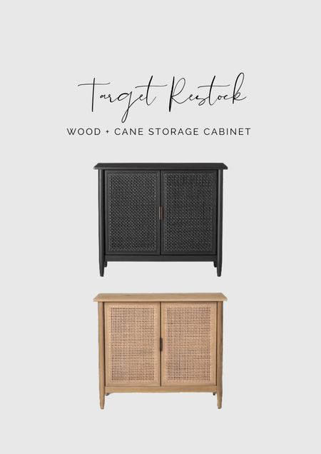 Wood and cane storage cabinet, back in stock in 2 colors! We have the natural color for book storage and the wood tone is so pretty IRL  

#LTKFind #LTKhome