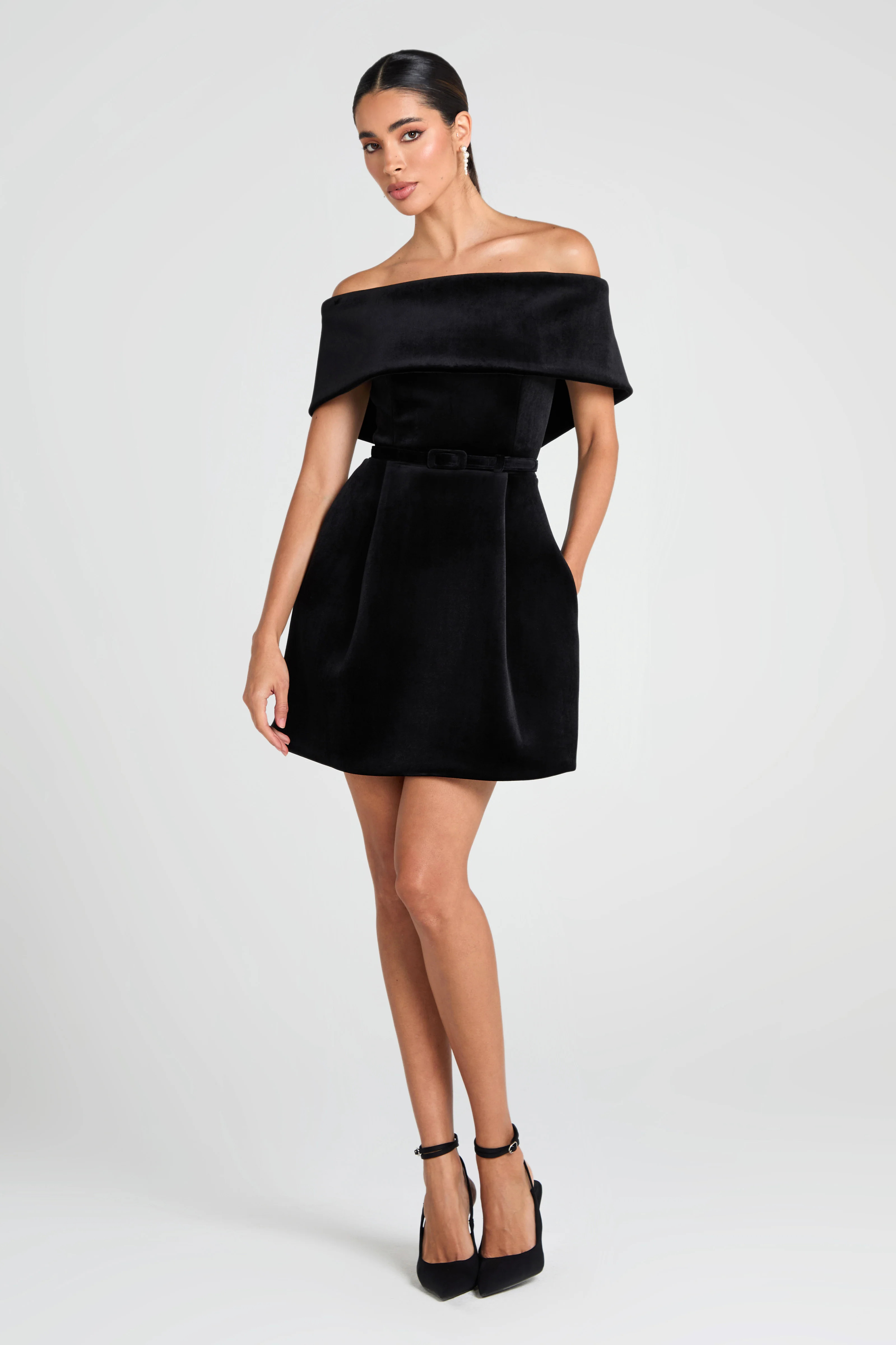 Carmen Black Dress | Nadine Merabi