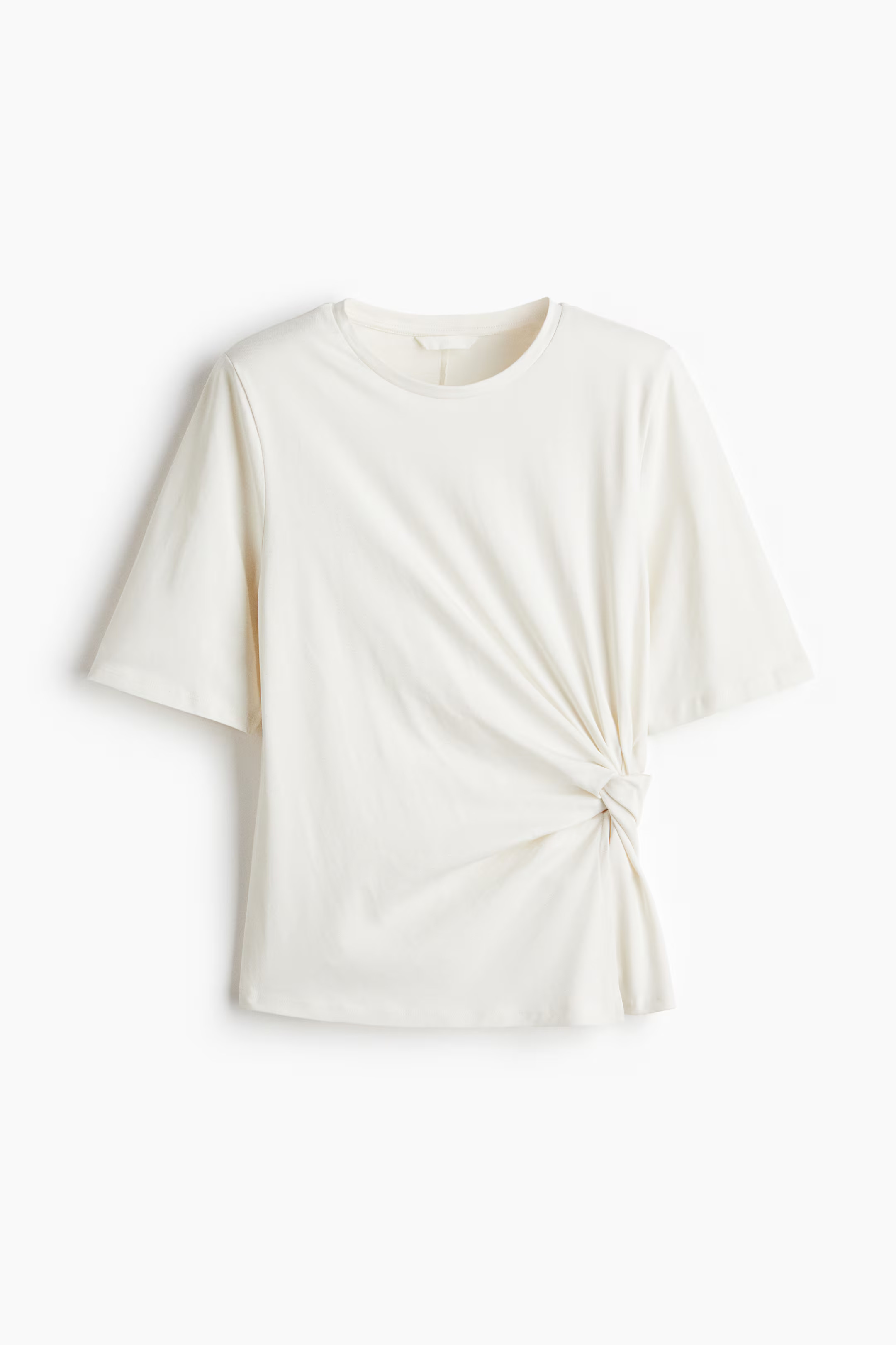 Twist-detail T-shirt - White - Ladies | H&M GB | H&M (UK, MY, IN, SG, PH, TW, HK)