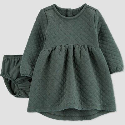 Carter's Just One You®️ Baby Girls' Quilted Dress - Green | Target
