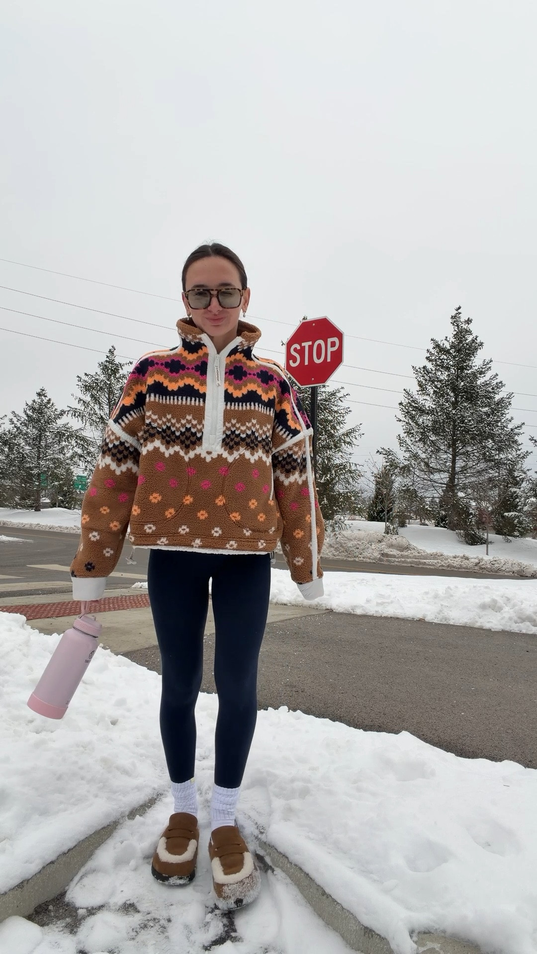 Pilates outfit! Obsessed with this fleece it’s so warm and just as fuzzy on the inside! I got a small! Pilates socks are OliRosee
