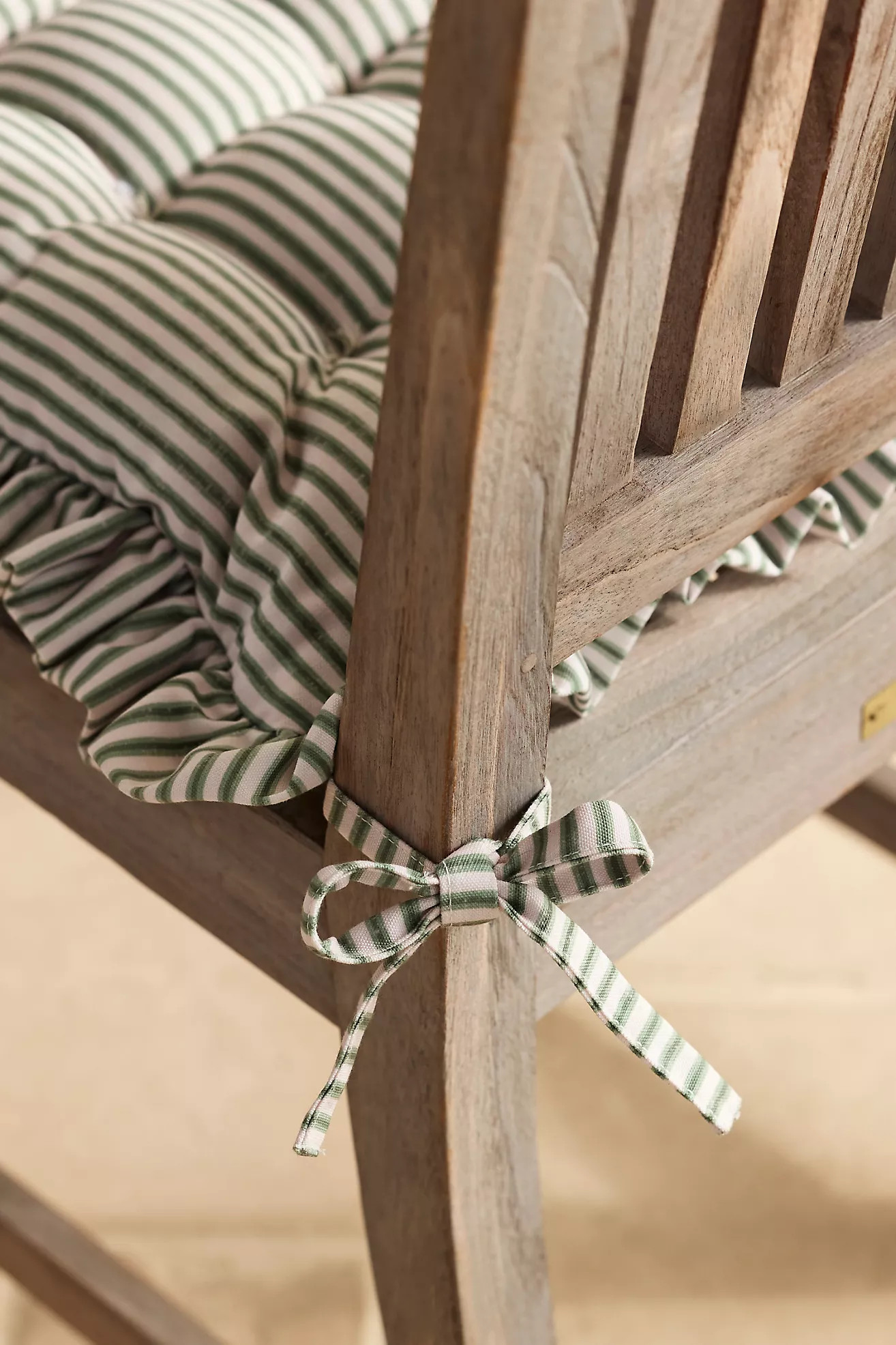 Ruffled Stripe Seat Cushion | Anthropologie (US)