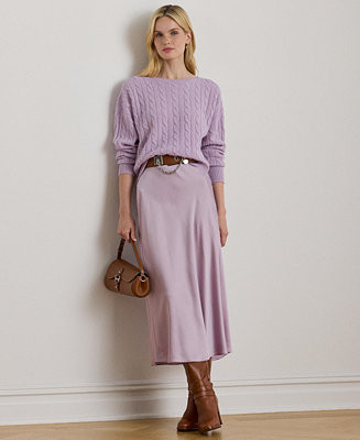 Lauren Ralph Lauren Women's Satin Charmeuse Midi Skirt - Macy's | Macy's